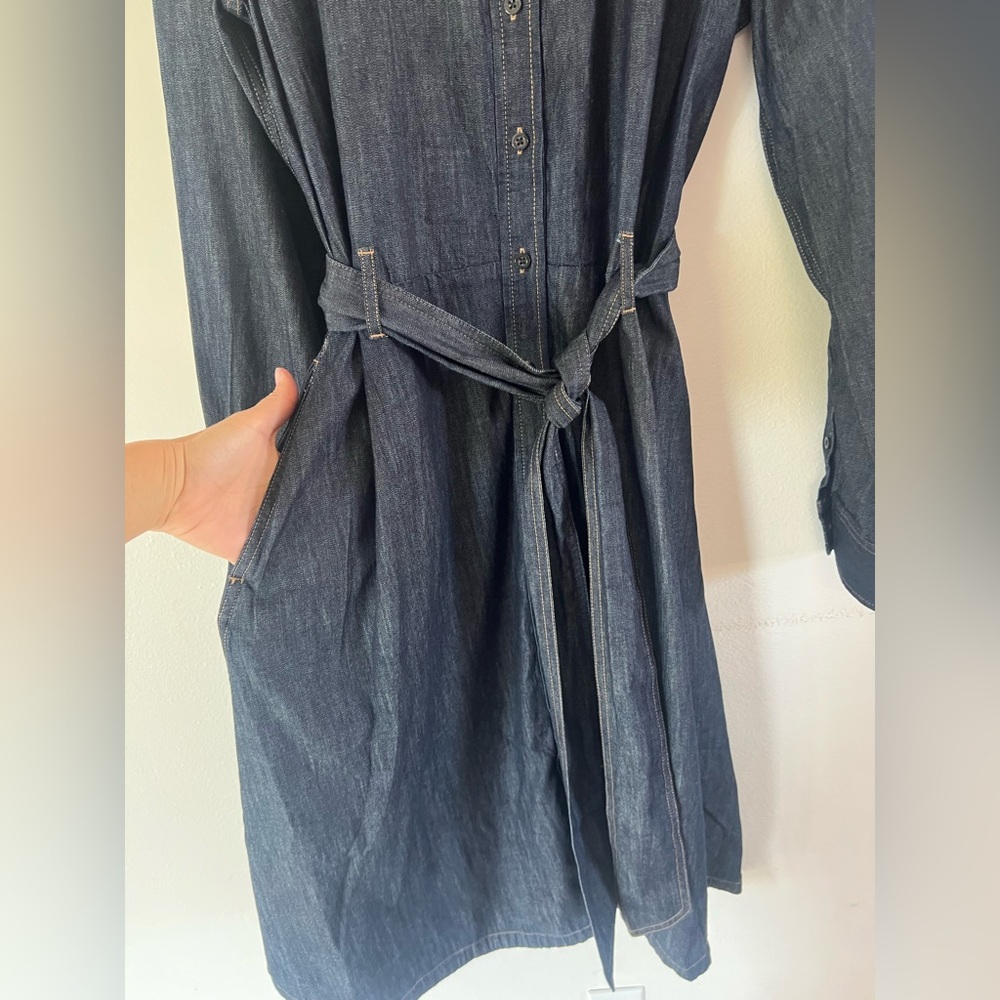Lauren Ralph Lauren Denim Belted Shirt Dress In Dark Rinse Indigo Size 14 NWT - Picture 8 of 12